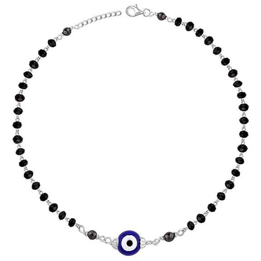 925 Silver Evil Eye Beaded Anklet,Single | Gifts for Women and Girls | - Rajputtrade
