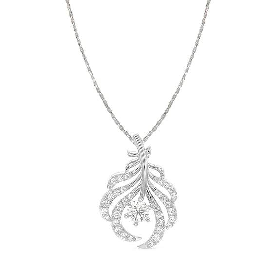 925 Sterling Silver Nusa Pendant Chain Jewellery Set | Rhodium Plated, Swiss Zirconia | Gift for Women & Girls - Rajputtrade