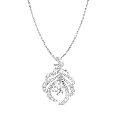 925 Sterling Silver Nusa Pendant Chain Jewellery Set | Rhodium Plated, Swiss Zirconia | Gift for Women & Girls - Rajputtrade