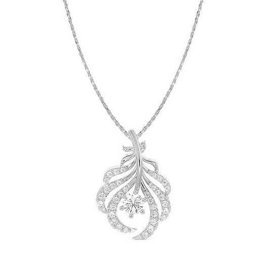 925 Sterling Silver Nusa Pendant Chain Jewellery Set | Rhodium Plated, Swiss Zirconia | Gift for Women & Girls - Rajputtrade