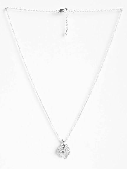 925 Sterling Silver Nusa Pendant Chain Jewellery Set | Rhodium Plated, Swiss Zirconia | Gift for Women & Girls - Rajputtrade
