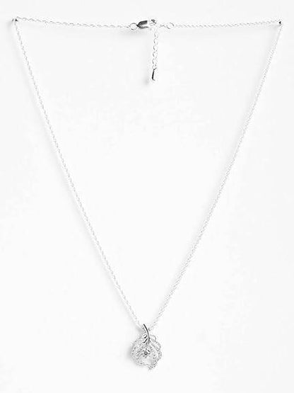 925 Sterling Silver Nusa Pendant Chain Jewellery Set | Rhodium Plated, Swiss Zirconia | Gift for Women & Girls - Rajputtrade