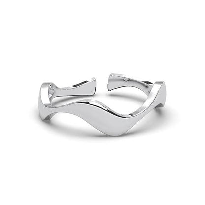 925 Sterling Silver Wave Finger Ring | Size Adjustable | Thumb Band | Gift for Women Girls Wife Girlfriend - Rajputtrade