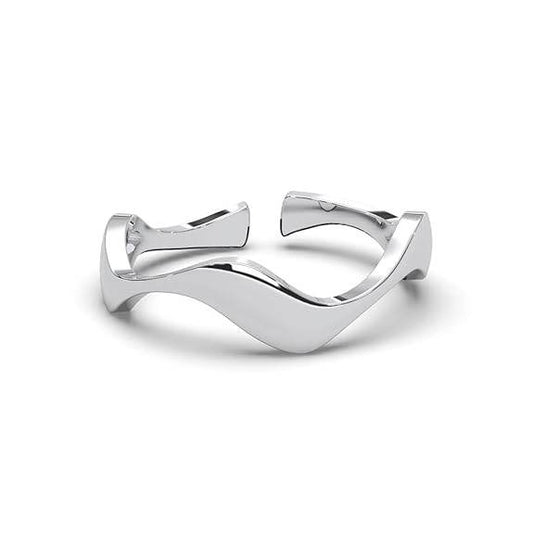 925 Sterling Silver Wave Finger Ring | Size Adjustable | Thumb Band | Gift for Women Girls Wife Girlfriend - Rajputtrade
