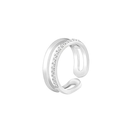925 Silver Layered Ring Rose Gold 18k Gold Plated Rings | Stacking Ring | Statement Ring | Gifts for Women & Girls - Rajputtrade