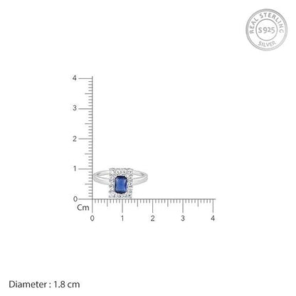 925 Silver Blue Stone Ring, Adjustable | Gifts for Women and Girls | - Rajputtrade