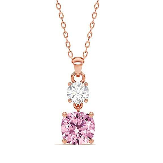 925 Sterling Silver Rosa Pendant Earring Chain Jewellery Set | Rose Gold Plated, Swiss Zirconia | Gift for Women & Girls - Rajputtrade