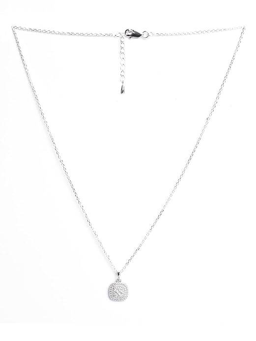 925 Sterling Silver Queen of Diamonds Pendant Earrings Chain Necklace Jewellery Set | Platinum Plated, Swiss Zirconia | Gift for Women and Girls - Rajputtrade