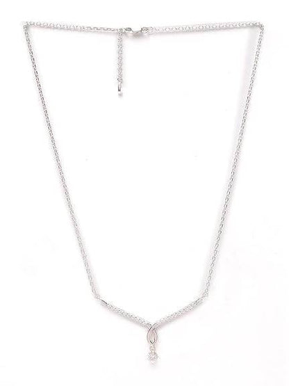 925 Sterling Silver Mila Pendant Chain Jewellery Set | Platinum Plated, Swiss Zirconia | Gift for Women & Girls - Rajputtrade
