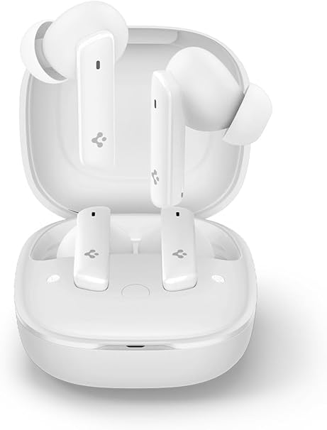 Spigen Audio Newly Launched SA-TW P20 True Wireless in Ear Earbuds with 30H Playtime, Upto 40dB 3 Multi-Mode ANC Pro, EQ Customizing App, 6-MIC, Low Latency for Gaming Mode, 10mm Driver, IPX5 - White