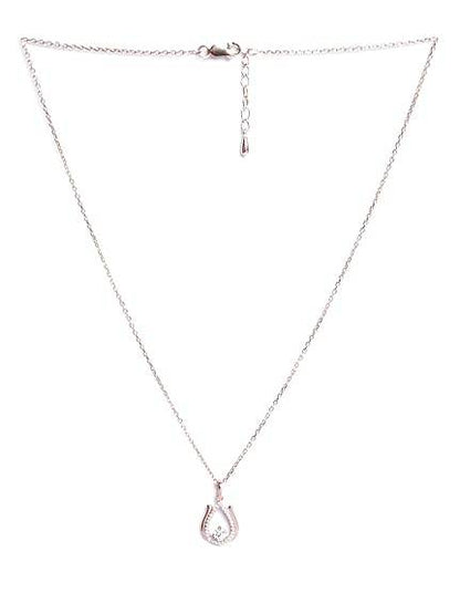925 Sterling Silver Lotus Pendant Earrings Chain Necklace Jewellery Set | Rose Gold Plated, Swiss Zirconia | Gift for Women and Girls - Rajputtrade