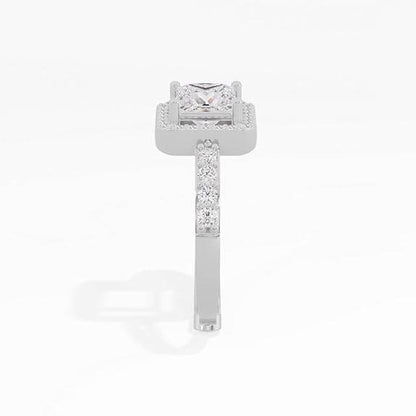 925 Sterling Silver 18K Gold and Rose Gold Plated Radiant Square Halo Ring | Gift for Women and Girls | - Rajputtrade