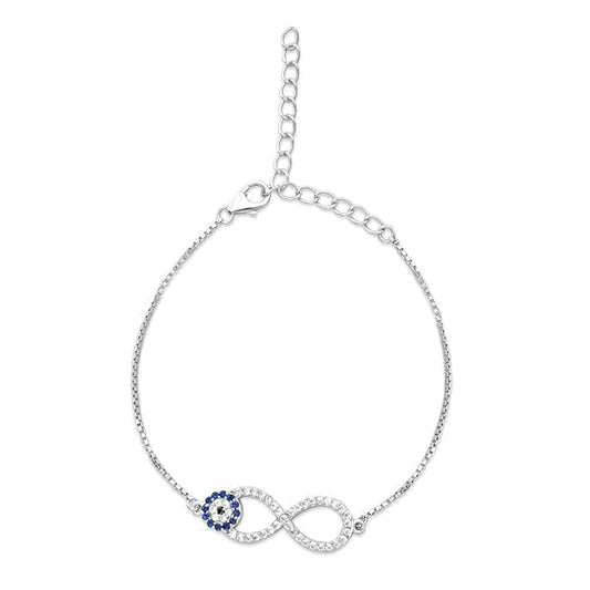 925 Sterling Silver Anklet | Rhodium Plated Precious Cubic Zirconia Women Chain Anklet | Gifts For Women & Girls | - Rajputtrade