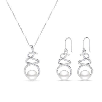 925 Sterling Silver Lotus Pendant Earrings Chain Necklace Jewellery Set | Rose Gold Plated, Swiss Zirconia | Gift for Women and Girls - Rajputtrade