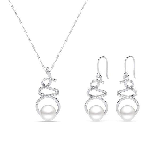 925 Sterling Silver Lotus Pendant Earrings Chain Necklace Jewellery Set | Rose Gold Plated, Swiss Zirconia | Gift for Women and Girls - Rajputtrade