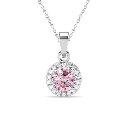 925 Sterling Silver Tove Pink Solitaire Pendant Earrings Chain Necklace Jewellery Set | Platinum Plated, Swiss Zirconia |Gift for Women and Girls - Rajputtrade