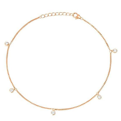 925 Sterling Silver Rose Gold Plated Anklet Pair for Women | Gift for Women & Girls | - Rajputtrade