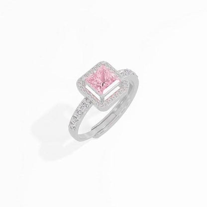 925 Sterling Silver 18K Gold and Rose Gold Plated Radiant Square Halo Ring | Gift for Women and Girls - Rajputtrade
