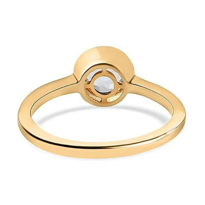 925 Sterling Silver Birthstone Ring for Women | 2 Ct Solitaire Bezel Set Gemstone | 18K Gold Plated | - Rajputtrade