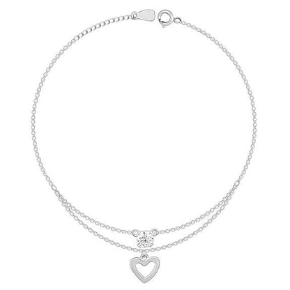 925 Silver 18k Gold Plated Rose Gold Zircon Studded Black Bead Anklet | Gifts for Women & Girls - Rajputtrade