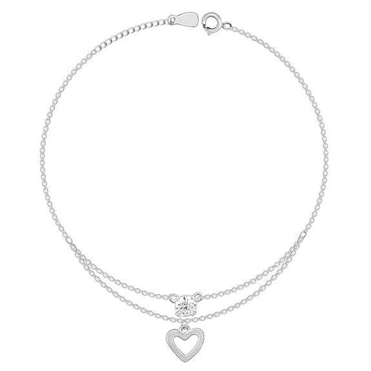 925 Silver 18k Gold Plated Rose Gold Zircon Studded Black Bead Anklet | Gifts for Women & Girls - Rajputtrade