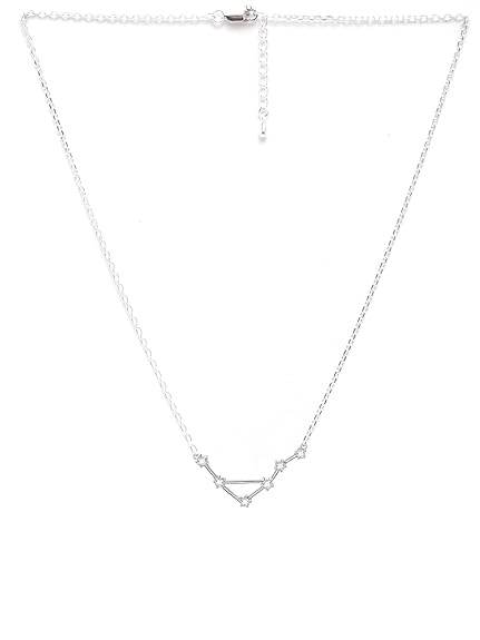925 Sterling Silver Horoscope Astrology Star Constellation Zodiac Sign Pendant with Chain Birthday Gift for Women and Girls - Rajputtrade