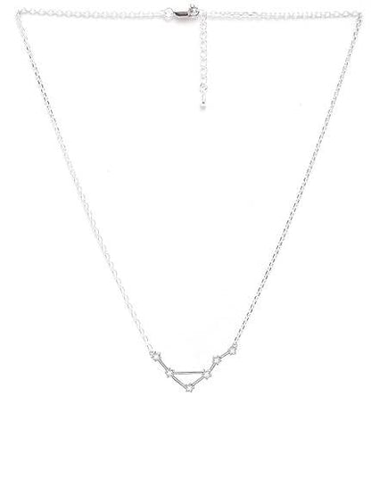 925 Sterling Silver Horoscope Astrology Star Constellation Zodiac Sign Pendant with Chain Birthday Gift for Women and Girls - Rajputtrade