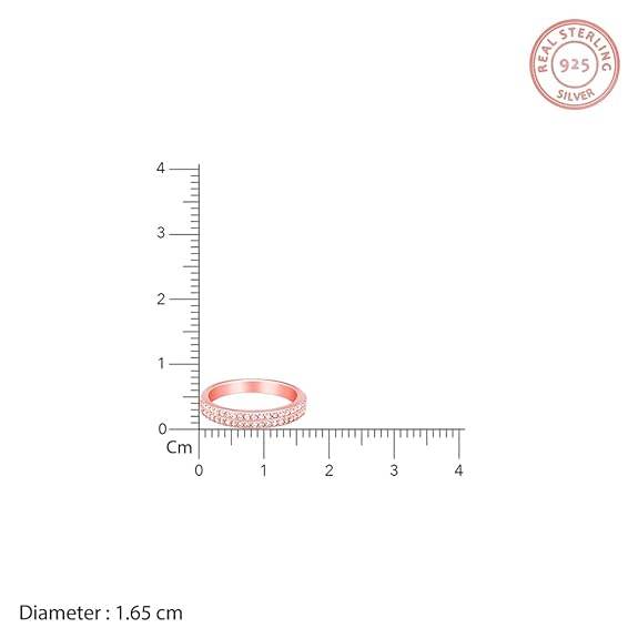 925 Silver Rose Gold Slender Ring,Fixed Size, Indian - 12, US - 6 | Gifts for Women and Girls | - Rajputtrade