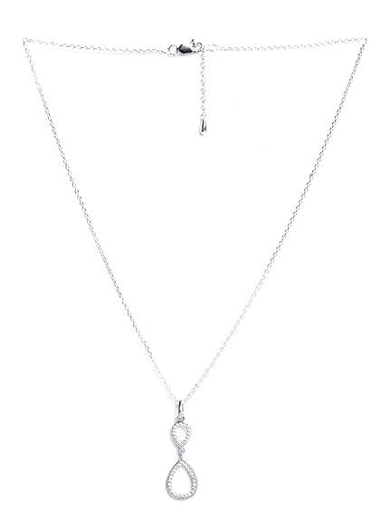 925 Sterling Silver Serenity Pendant Earrings Chain Necklace Jewellery Set | Platinum Plated, Swiss Zirconia | Gift for Women and Girls - Rajputtrade