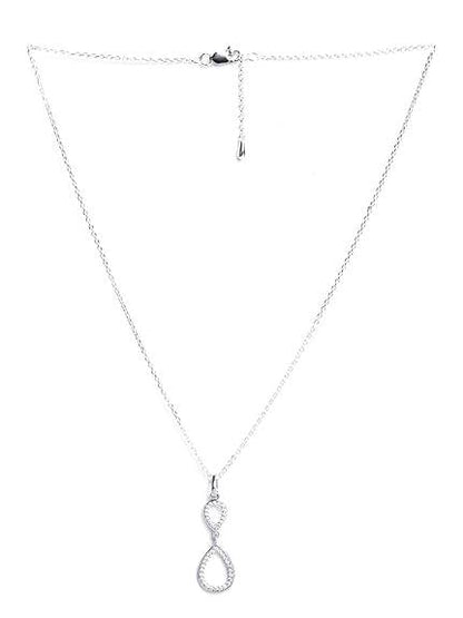 925 Sterling Silver Serenity Pendant Earrings Chain Necklace Jewellery Set | Platinum Plated, Swiss Zirconia | Gift for Women and Girls - Rajputtrade