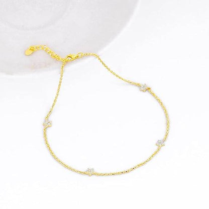 925 Silver Golden Star Constellation Anklet,Single| Gifts for Women and Girls | - Rajputtrade