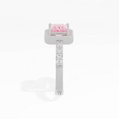 925 Sterling Silver 18K Gold and Rose Gold Plated Radiant Square Halo Ring | Gift for Women and Girls - Rajputtrade