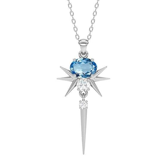 925 Sterling Silver Dolores Pendant Earring Chain Jewellery Set | Rhodium Plated, Swiss Zirconia | Gift for Women & Girls - Rajputtrade