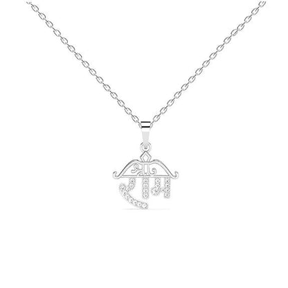 925 Sterling Silver Shri Ram Pendant Necklace for Men & Women | With or Without Chain | Religious, Platinum Plated. Swiss Zircon - Rajputtrade
