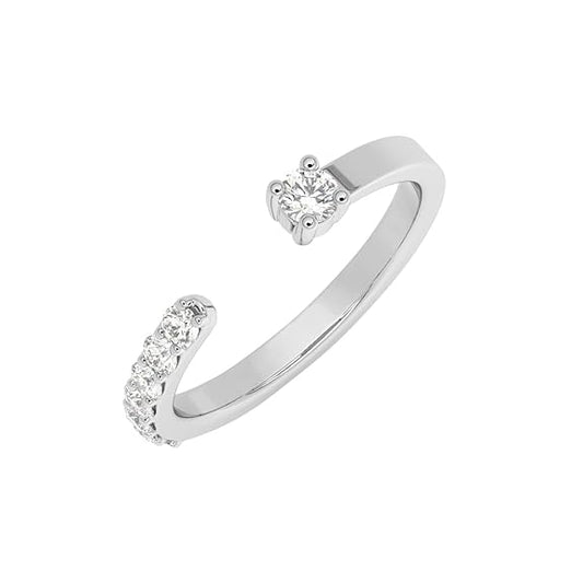 Pure 925 Sterling Silver Minimal Office wear Finger Ring with Adjustable Band | Gift for Women Girls Wife Girlfriend | Multiple Design Options - Rajputtrade