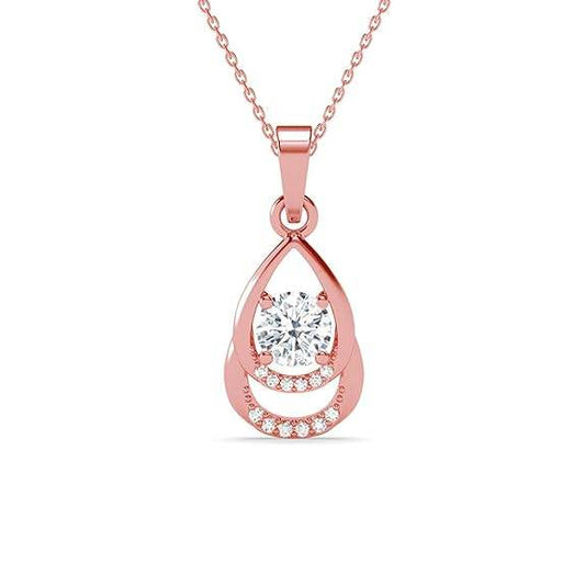 925 Sterling Silver Tosca Pendant Earrings Chain Necklace Jewellery Set | Rose Gold Plated, Swiss Zirconia |Gift for Women and Girls - Rajputtrade