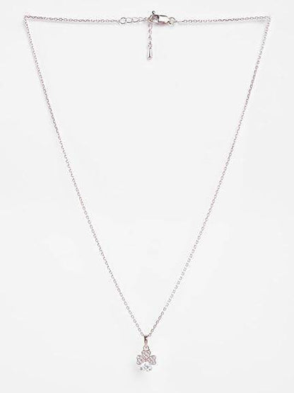 925 Sterling Silver Bunch of Hearts Pendant Earrings Chain Necklace Jewellery Set | Rose Gold Plated, Swiss Zirconia |Gift for Women and Girls - Rajputtrade