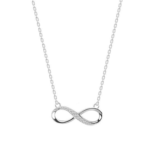 925 Sterling Silver Infinity Pendant Chain Necklace | Rhodium Plated, Swiss Zirconia |Gift for Women and Girls - Rajputtrade
