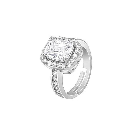 925 Silver Adjustable Solitaire Ring | Gift for Women & Girls - Rajputtrade