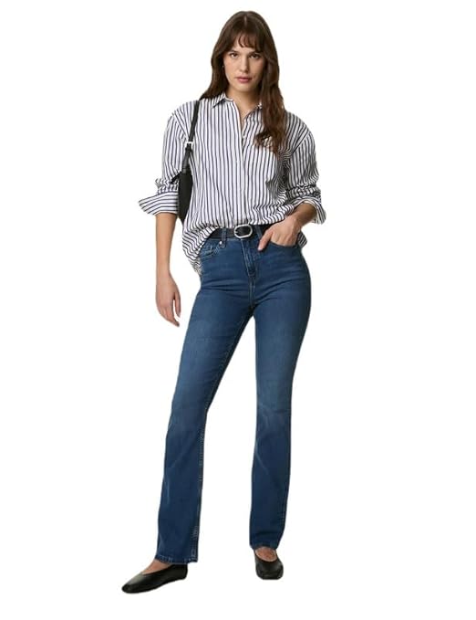 Women's High Rise Regular Jeans, Medium Indigo (Size - S) - Rajputtrade