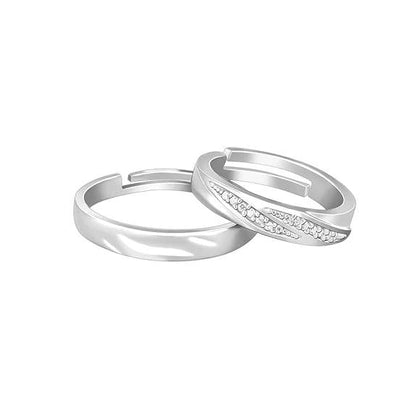 925 Silver Anushka Sharma Vintage Couple Band, Adjustable | Promise Rings for Men and Women | - Rajputtrade
