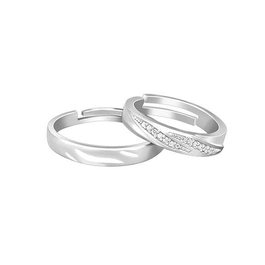 925 Silver Anushka Sharma Vintage Couple Band, Adjustable | Promise Rings for Men and Women | - Rajputtrade