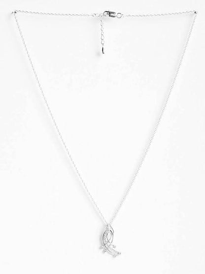 925 Sterling Silver Iris Pendant Earring Chain Jewellery Set | Rhodium Plated, Swiss Zirconia | Gift for Women & Girls - Rajputtrade