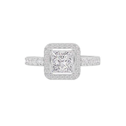 925 Sterling Silver 18K Gold and Rose Gold Plated Radiant Square Halo Ring | Gift for Women and Girls | - Rajputtrade