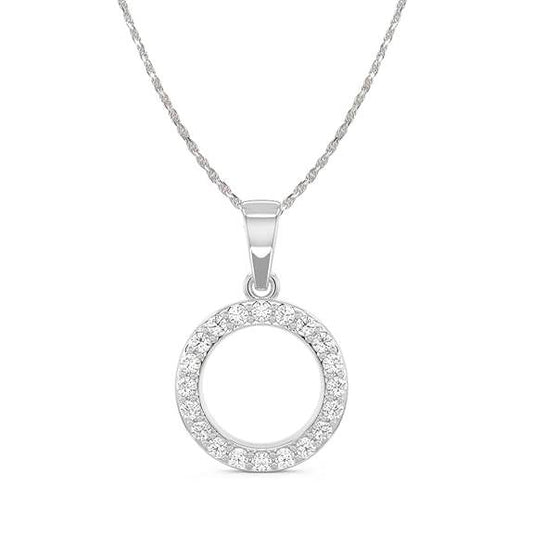 925 Sterling Silver Circle of Life Pendant Chain Necklace | Rhodium Plated, Swiss Zirconia | Gift for Women and Girls - Rajputtrade