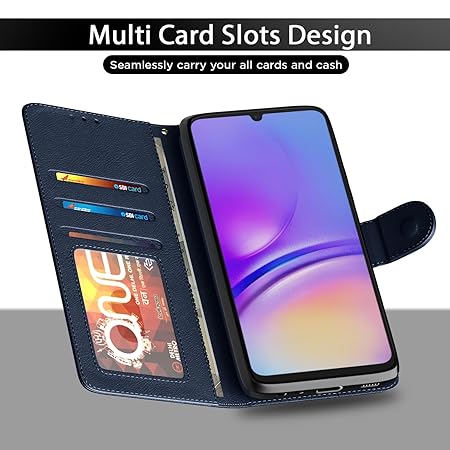 Samsung Galaxy A05 / M05 / F05 | Flip Cover Leather Finish (Flip Blue)