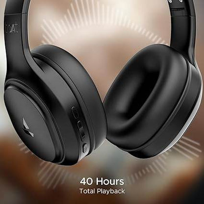 boAt Rockerz 430 w/ 40mm Drivers, Beast Mode w/ 40ms Latency, 40hrs Playback, Bluetooth Over Ear Headphones(Black Sabre) - Rajputtrade