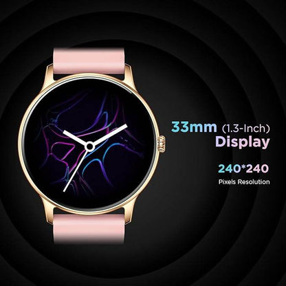 Fire-Boltt Phoenix Smart Watch with Bluetooth Calling 1.3,120+ Sports Modes, 240 * 240 PX High Res (Gold Pink) - Rajputtrade