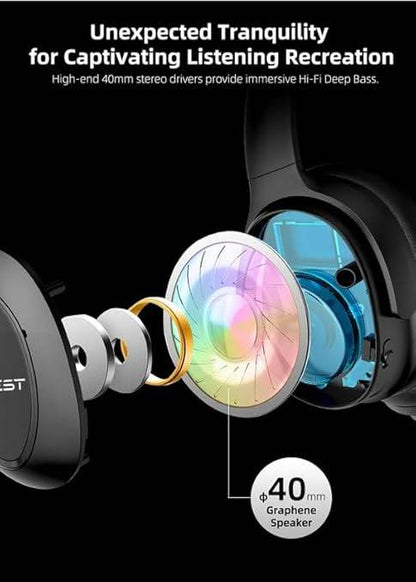 HEST Deepbeat TSP H1 | The Sonic Pioneer (TSP) | ANC | Deep Bass | 25 to 30 Hour Play-Time (Black) - Rajputtrade