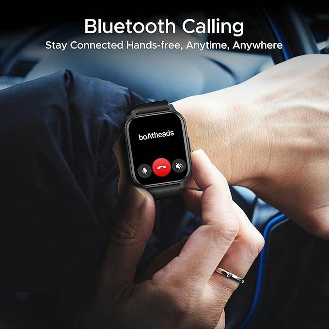 boAt Wave Call 2 Plus Smart Watch w/Bilingual Support (Hindi/English), 1.96”(4.97 cm) HD Display (Black) - Rajputtrade